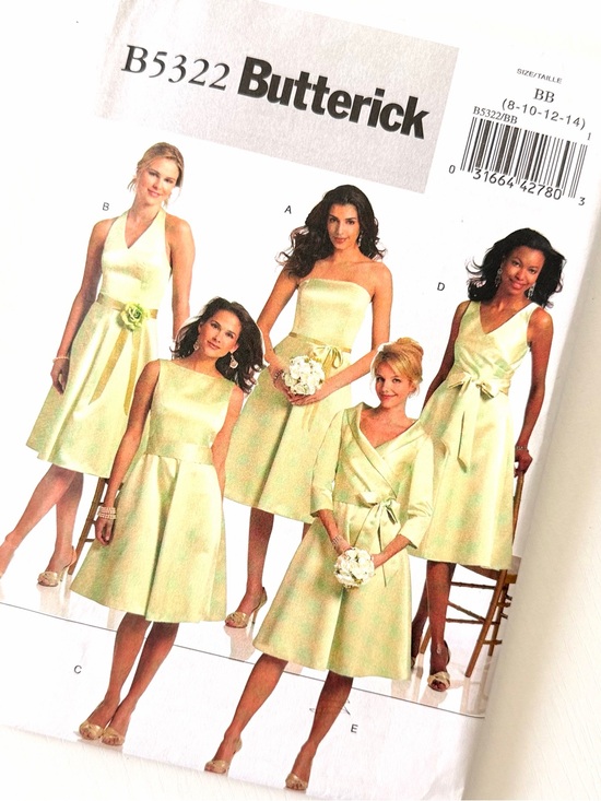 Butterick Dresses & Skirts - Uncut Butterick Fit n flair Dress neckline & sleeve variations Pattern sz 8-14